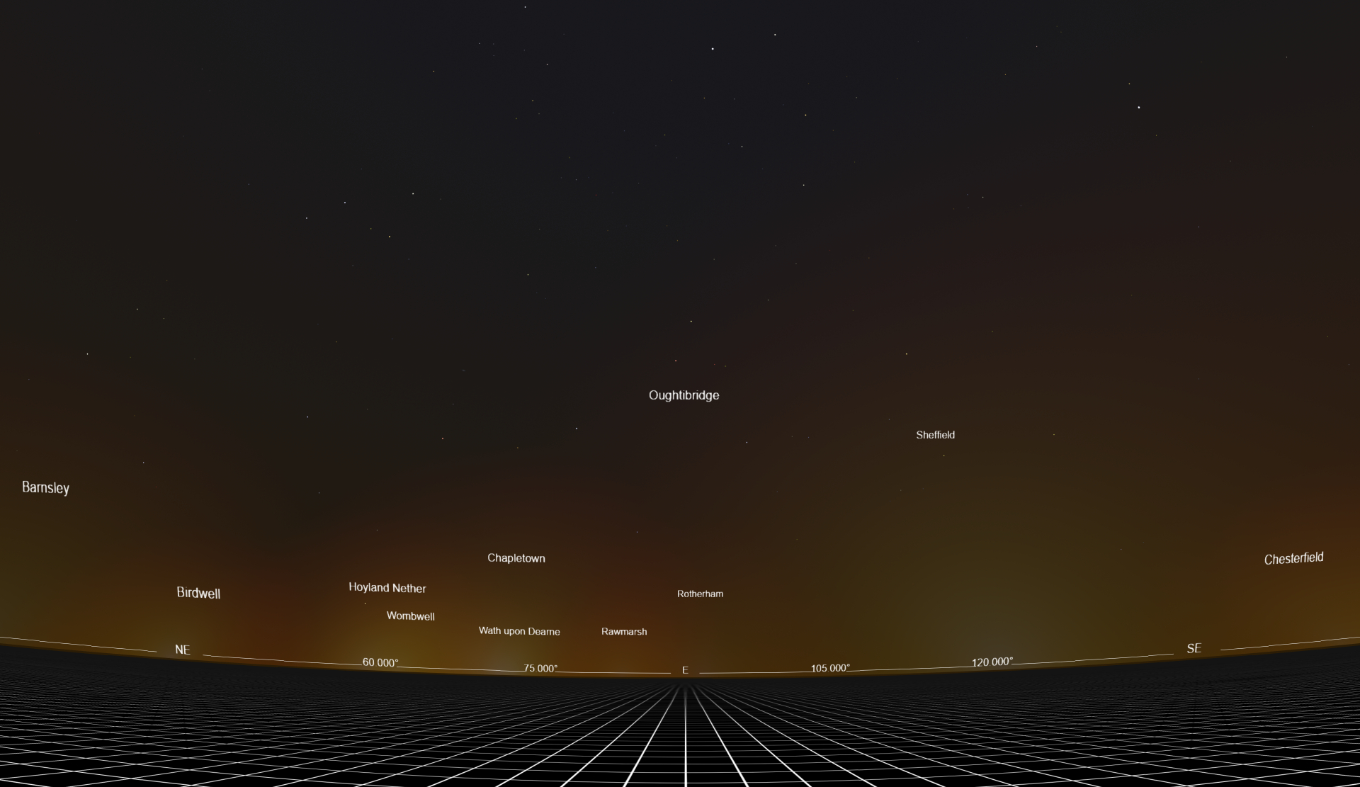 Screenshot of local light pollution