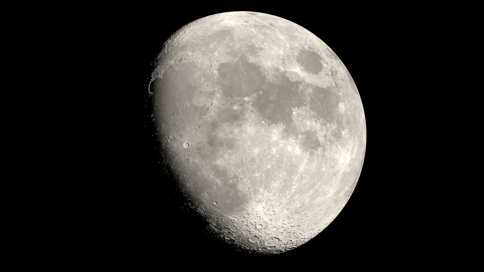 Screenshot showing a waxing gibbous moon