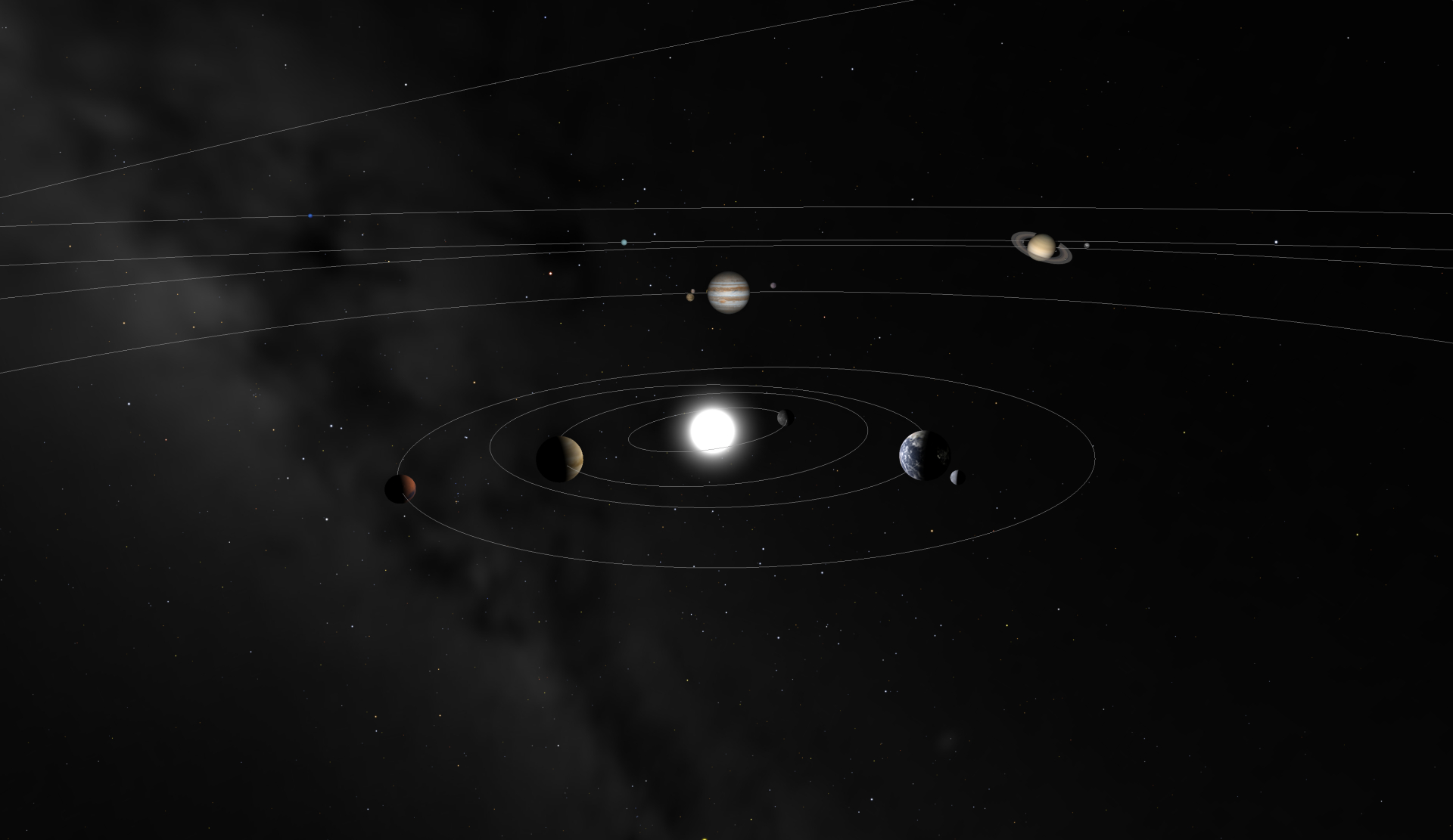 Screenshot of the solar system